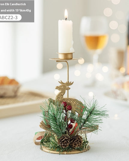 Christmas Candlestick Golden Iron Decoration