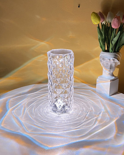 Romantic LED Rose Diamond Table Lamps For Bedroom Living Room Party Dinner Decor Creative Lights