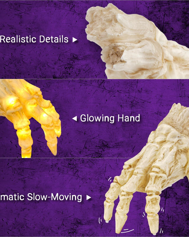 Halloween Electric Luminous Crawling Hand Animated Decoration Induction Luminous Decoration Zombie Hand With Spooky Sound