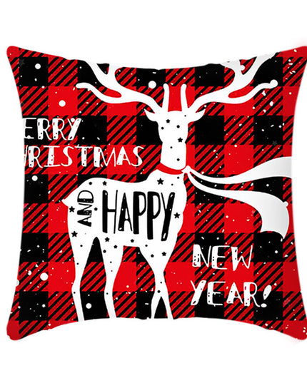 Merry Christmas Cushion Cover 45cm Elk Santa Claus Short Plush Sofa Pillow Cover Home Decor Pillowcase Christmas Decoration