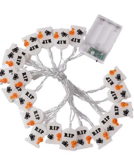 PVC Soft Material Halloween Lighting Chain Pumpkin Ghost Bat Modeling Lamp Indoor And Outdoor Home Decoration