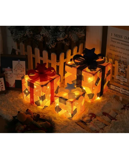 Christmas Light Box, LED Light Foldable Decoration Indoor And Outdoor, Christmas Light Box Gift Decoration Indoor And Outdoor Garden