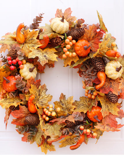 Halloween Thanksgiving Autumn Frost Leaf Pumpkin Simulation Garland Props Home Decor