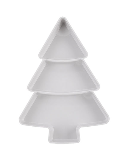 Christmas Tree Shaped Fruit Platter Creative Plates Storage Box Dried Fruit Snack Plates Divided Candy Dessert Plate Container