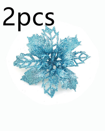 Glitter Artifical Christmas Flowers Christmas Tree Decorations