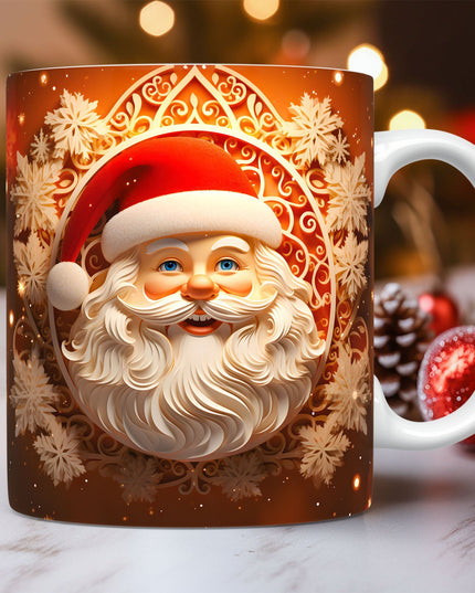 Christmas Theme Ceramic Mug 3D Santa Claus Coffee Cup Kitchen Gadgets
