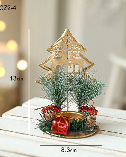 Christmas Candlestick Golden Iron Decoration