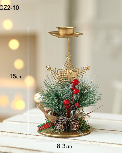 Christmas Candlestick Golden Iron Decoration