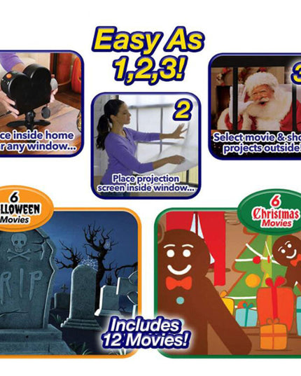 Window LED Lights Display Laser Halloween Home DJ Show Lights Christmas Spotlight Projector Movie Party Lights