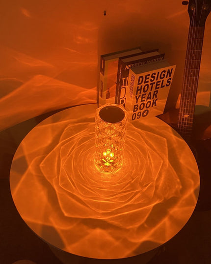 Romantic LED Rose Diamond Table Lamps For Bedroom Living Room Party Dinner Decor Creative Lights