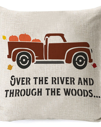 Thanksgiving pumpkin car sofa pillow