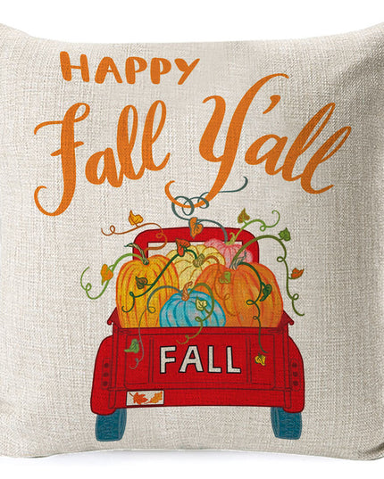 Thanksgiving pumpkin car sofa pillow