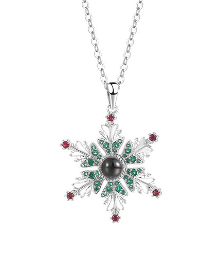 New Christmas Snowflake Necklace With Projection Design For Couples Christmas Gift Women's Clavicle Chain Jewelry