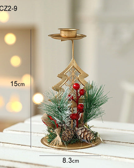 Christmas Candlestick Golden Iron Decoration