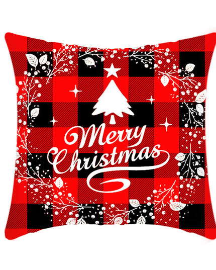 Merry Christmas Cushion Cover 45cm Elk Santa Claus Short Plush Sofa Pillow Cover Home Decor Pillowcase Christmas Decoration