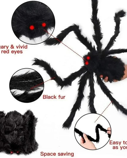 1/3pcs Giant Black Spider Halloween Decorations™
