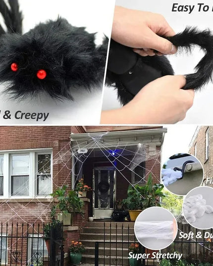 1/3pcs Giant Black Spider Halloween Decorations™