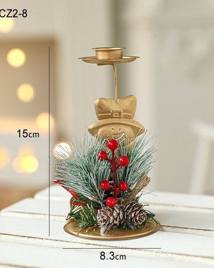 Christmas Candlestick Golden Iron Decoration