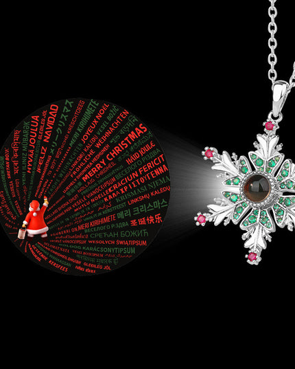 New Christmas Snowflake Necklace With Projection Design For Couples Christmas Gift Women's Clavicle Chain Jewelry