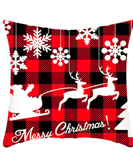 Merry Christmas Cushion Cover 45cm Elk Santa Claus Short Plush Sofa Pillow Cover Home Decor Pillowcase Christmas Decoration