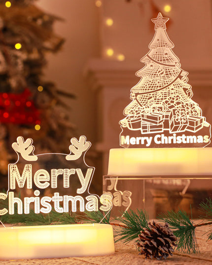 Christmas Decoration 3D Lamp Acrylic LED Night Lights