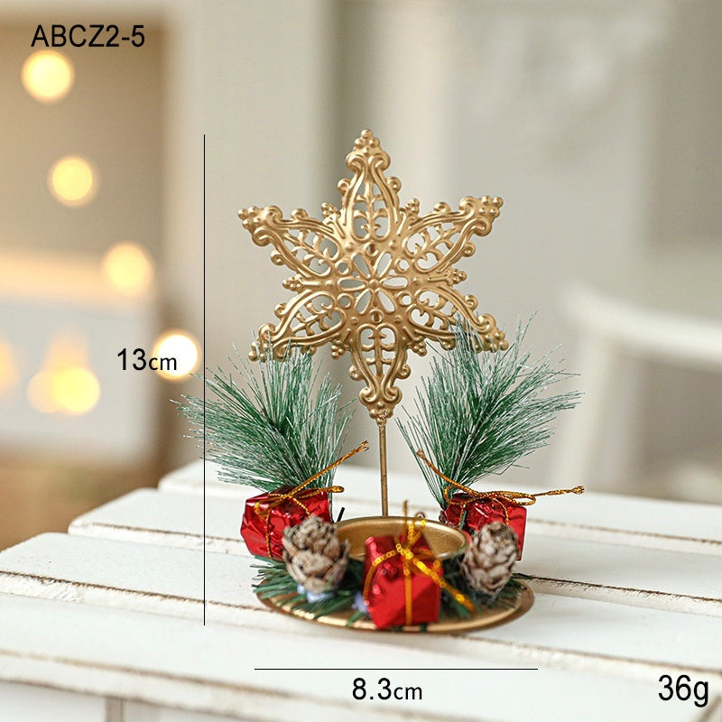 Christmas Candlestick Golden Iron Decoration