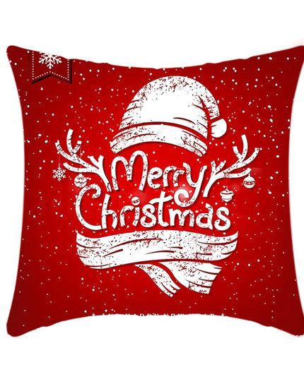 Merry Christmas Cushion Cover 45cm Elk Santa Claus Short Plush Sofa Pillow Cover Home Decor Pillowcase Christmas Decoration