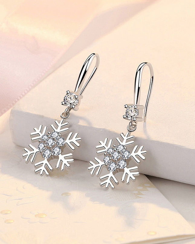 Temperament Snowflake Earrings With Rhinestones Fashion Personalized Christmas Earrings For Women Jewelry