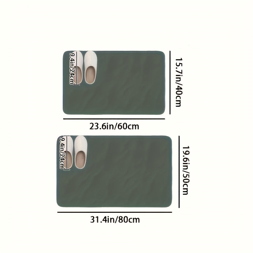 Quick-Dry Diatomite Bath Mat With Clover Design, Non-Slip Absorbent Bathroom Rug 50x80cm (USA ONLY)