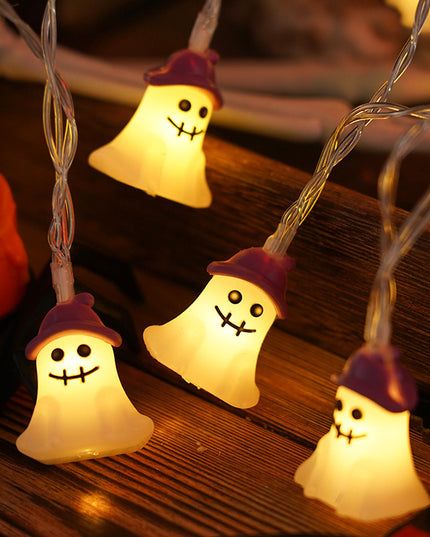 PVC Soft Material Halloween Lighting Chain Pumpkin Ghost Bat Modeling Lamp Indoor And Outdoor Home Decoration