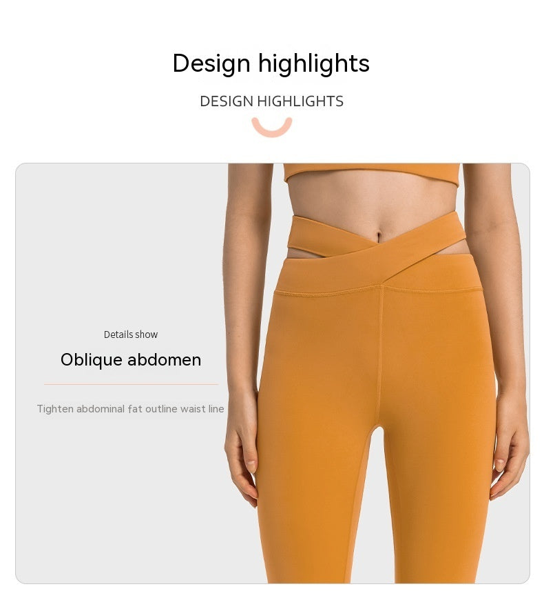 Cross Waist Head Yoga Pants Female Cutout