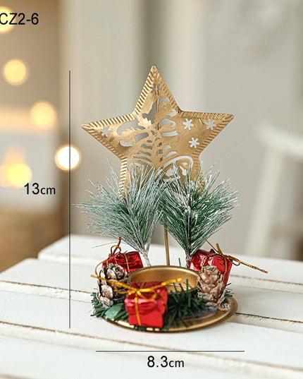 Christmas Candlestick Golden Iron Decoration