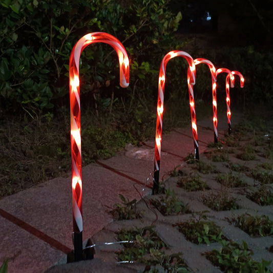 Solar Powered Cane String Lights Christmas Outdoor Decor