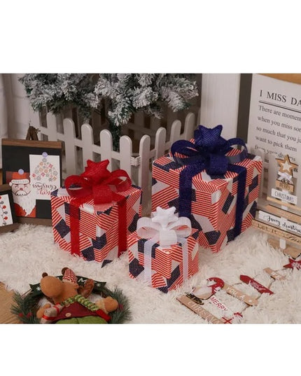 Christmas Light Box, LED Light Foldable Decoration Indoor And Outdoor, Christmas Light Box Gift Decoration Indoor And Outdoor Garden