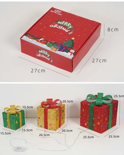 Christmas Light Box, LED Light Foldable Decoration Indoor And Outdoor, Christmas Light Box Gift Decoration Indoor And Outdoor Garden