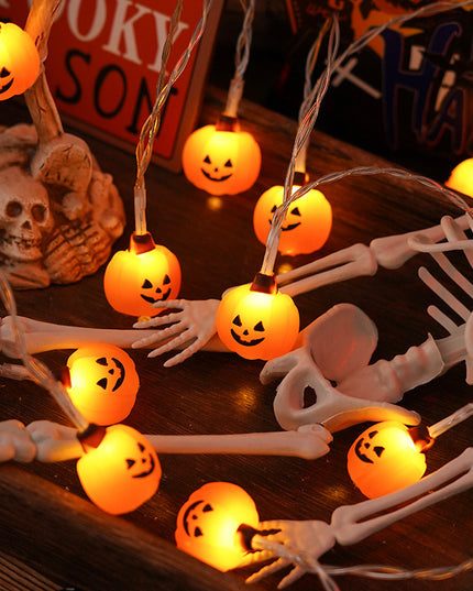 PVC Soft Material Halloween Lighting Chain Pumpkin Ghost Bat Modeling Lamp Indoor And Outdoor Home Decoration