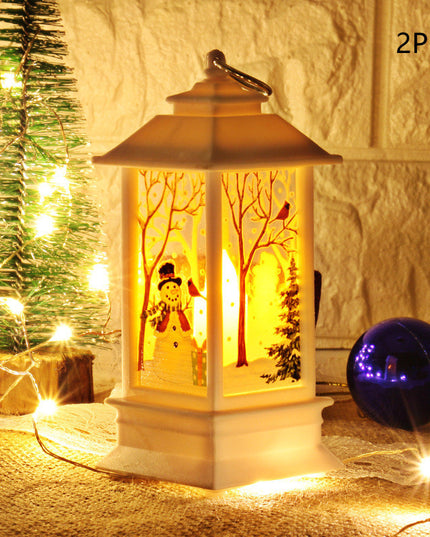 Lantern Santa Claus Snowman Light Merry Christmas Home Decor