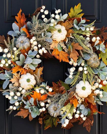 Halloween Thanksgiving Autumn Frost Leaf Pumpkin Simulation Garland Props Home Decor