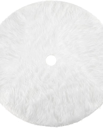 White Christmas Tree Skirt Plush Faux Fur Xmas Tree Merry Christmas Tree Decorations Navidad Home Decor