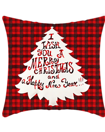 Merry Christmas Cushion Cover 45cm Elk Santa Claus Short Plush Sofa Pillow Cover Home Decor Pillowcase Christmas Decoration