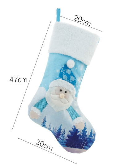 Glowing Large Christmas Stockings Gift Candy Bag With Lights, Christmas Decor for Home