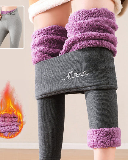High Waist Plush Leggings Winter Warm Solid Slim Pants Fashion Trousers For Women Clothing