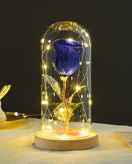 Valentines Day Gift  For Girlfriend Eternal Rose Flowers LED Light In Glass Cover Day Wedding Decoration Favors Mother Day Female Gift  Gift