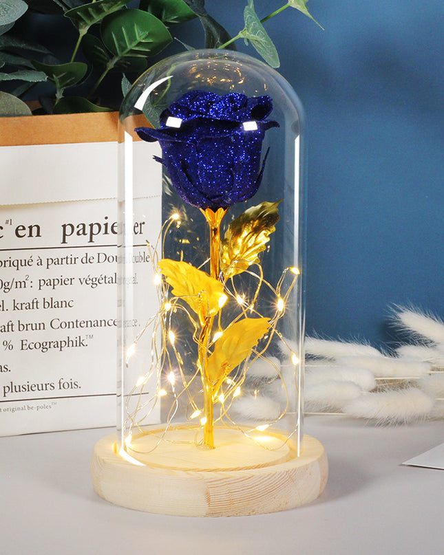Valentines Day Gift  For Girlfriend Eternal Rose Flowers LED Light In Glass Cover Day Wedding Decoration Favors Mother Day Female Gift  Gift