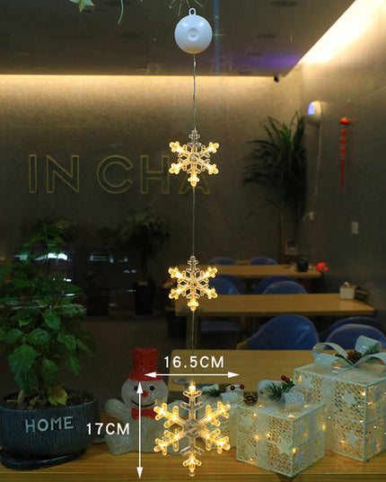 Christmas 3pcs LED Light Star Xmas Tree Hanging Window Ornaments Decoration For Home Xmas Navidad Christmas Decorations