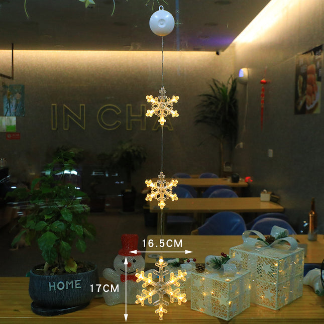 Christmas 3pcs LED Light Star Xmas Tree Hanging Window Ornaments Decoration For Home Xmas Navidad Christmas Decorations
