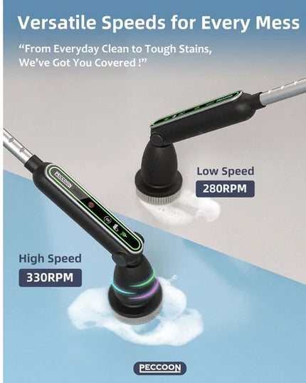 Electric Spin Scrubber, 2024 New Super Quiet Power Cleaning Brush For Bathroom Floor Tile With Long Handle, Cordless Shower Brush With 7 Replaceable Brush Heads, 120Mins Work Time, Dual Speeds