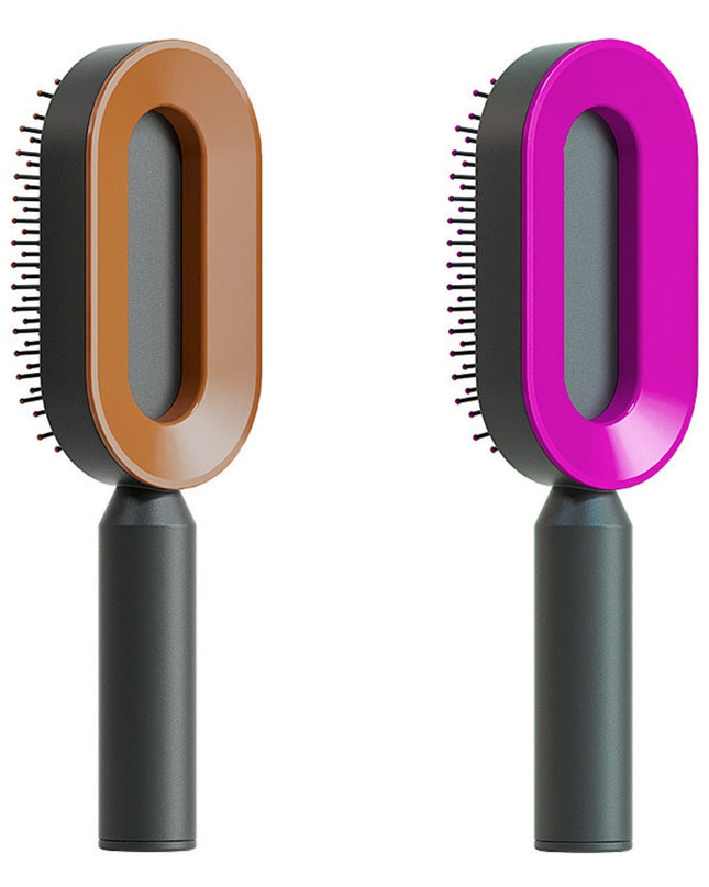 Self Cleaning Hair Brush For Women One-key Cleaning Hair Loss Airbag Massage Scalp Comb Anti-Static Hairbrush