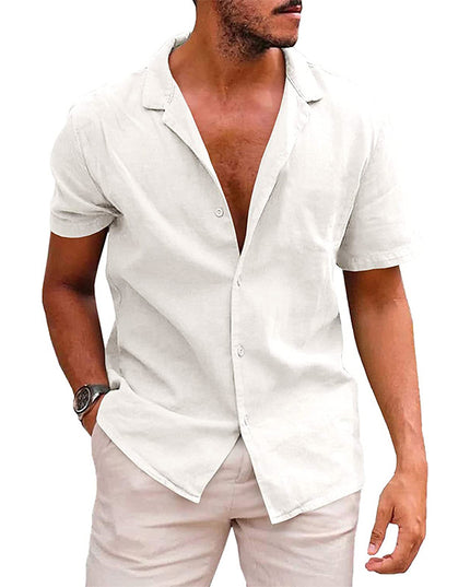 Men's Tops Casual Button Down Shirt Short Sleeve Beach Shirt Summer - Here 4 you