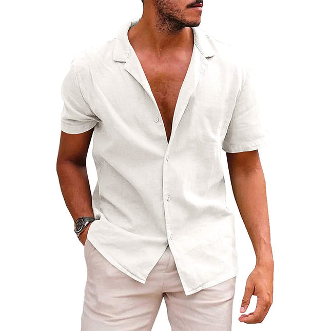 Men's Tops Casual Button Down Shirt Short Sleeve Beach Shirt Summer - Here 4 you